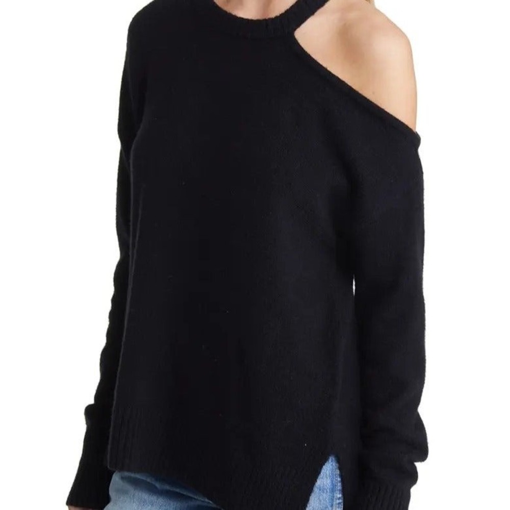 Open Edit Oversize Single Cold Shoulder Cotton Bl… - image 1